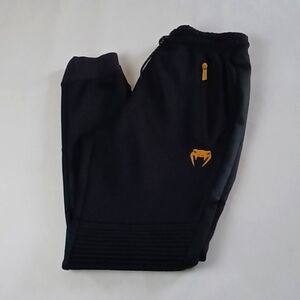 Black Joggers with Gold Accents